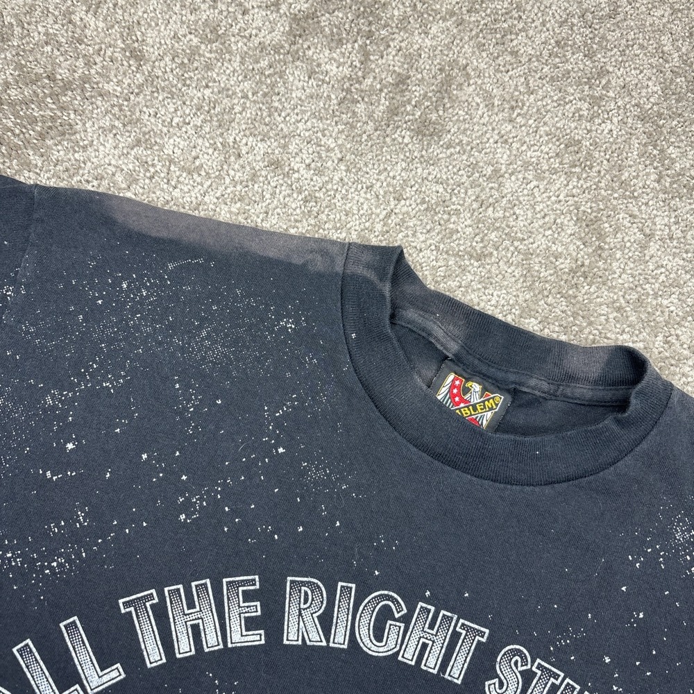 Vintage 90s 3D Emblem All The Right Stuff Woman Biker T Shirt Large - Picture 6 of 9